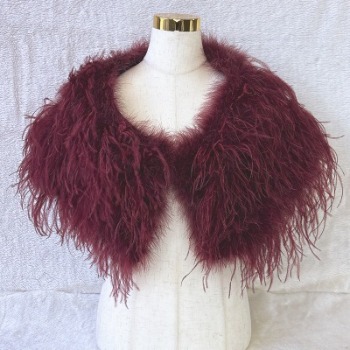 Designer Ostrich Feather Shrugs Burgundy