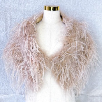 Designer Ostrich Feather Shrugs Champagne