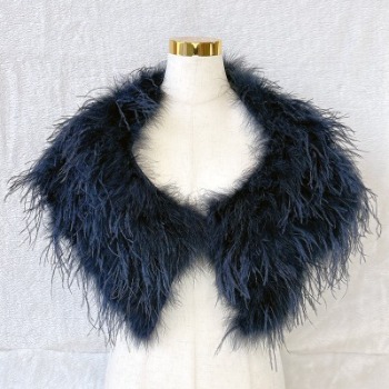 Designer Ostrich Feather Shrugs Navy
